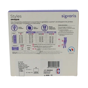 Sigvaris Styles Opalis Opaque Chaussette Classe 2 Femme Noir Long S