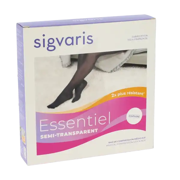 Sigvaris Essentiel Semi-transparent Bas Auto-fixants  Femme Classe 2 Dune Xsmall Normal