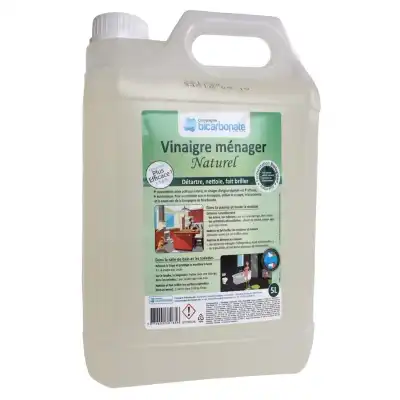 La Compagnie Du Bicarbonate Vinaigre Ménager Naturel Concentré 14° Neutre 5l à Bourges