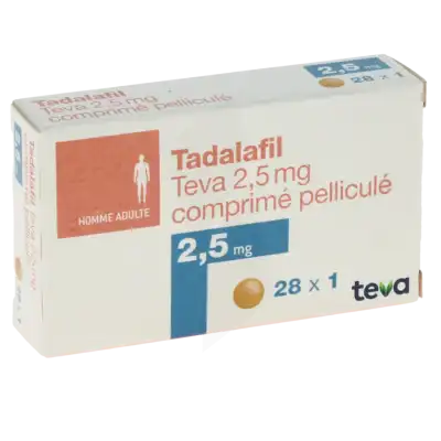 Tadalafil Teva 2,5 Mg, Comprimé Pelliculé à Bergerac