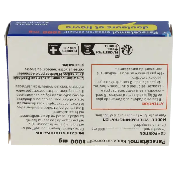 Paracetamol Biogaran Conseil 1000 Mg, Comprimé