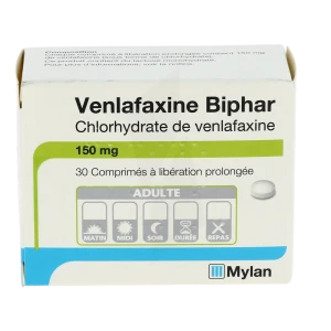 Venlafaxine Biphar 150 Mg, Comprimé à Libération Prolongée