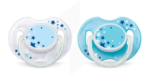 Avent Sucette Silicone 0-6 Mois Nuit B/2