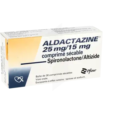 Aldactazine 25 Mg/15 Mg, Comprimé Sécable à Bassens