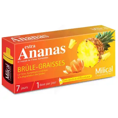 Milical Extra Ananas Brûle-graisses Solution Buvable 7 Fioles/10ml à Libourne