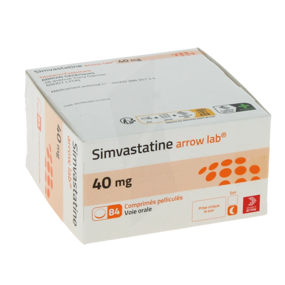 Simvastatine Arrow Lab 40 Mg, Comprimé Pelliculé