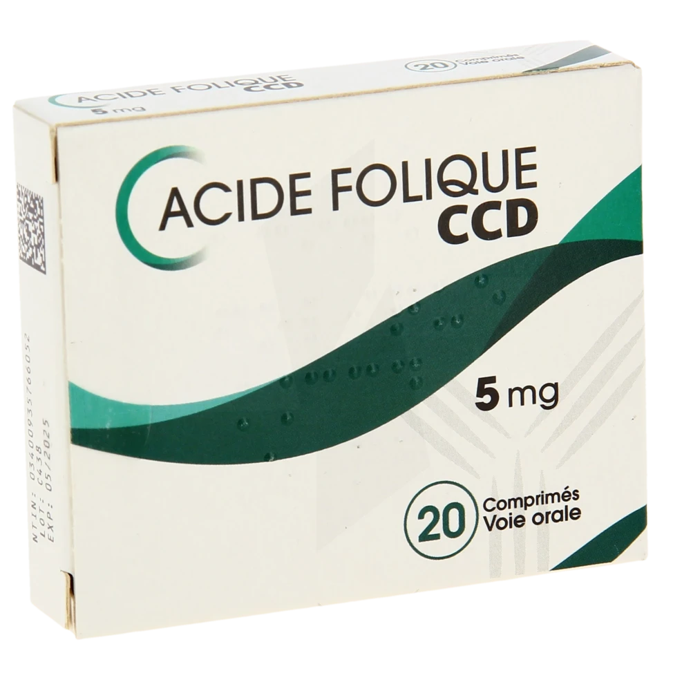 Acide Folique Ccd 5 Mg Comprimés Plq/20