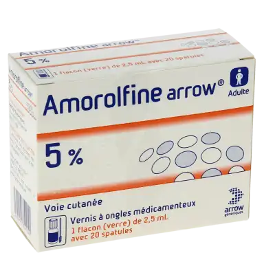 Amorolfine Arrow 5 %, Vernis à Ongles Médicamenteux à VITRE