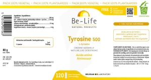Be-life Tyrosine 500 Gélules B/120