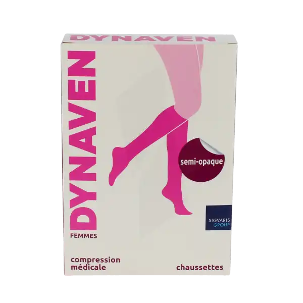 Dynaven Semi-opaque Chaussettes  Femme Classe 2 Beige Small Normal-