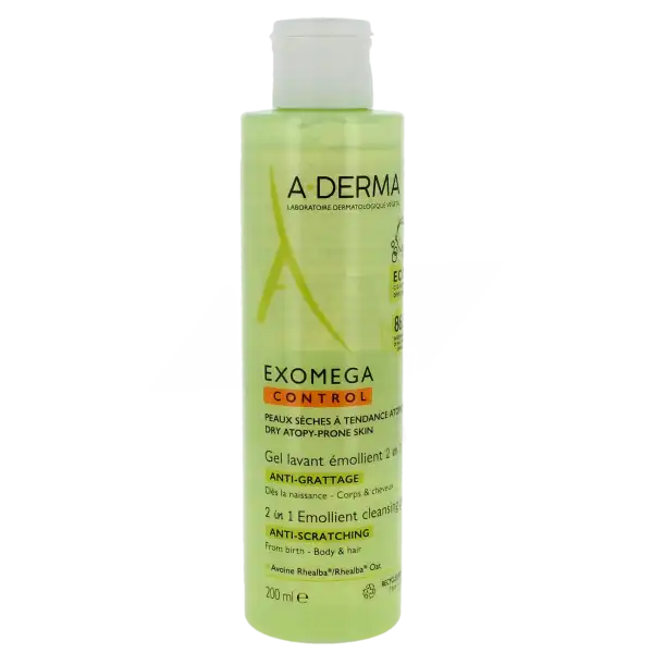 Aderma Exomega Control Gel Lavant Emollient Corps Et Cheveux 200ml