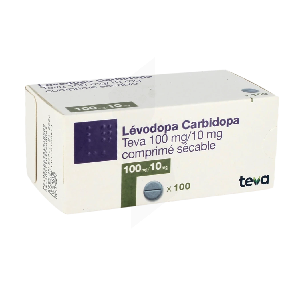Levodopa Carbidopa Teva 100 Mg/10 Mg, Comprimé Sécable