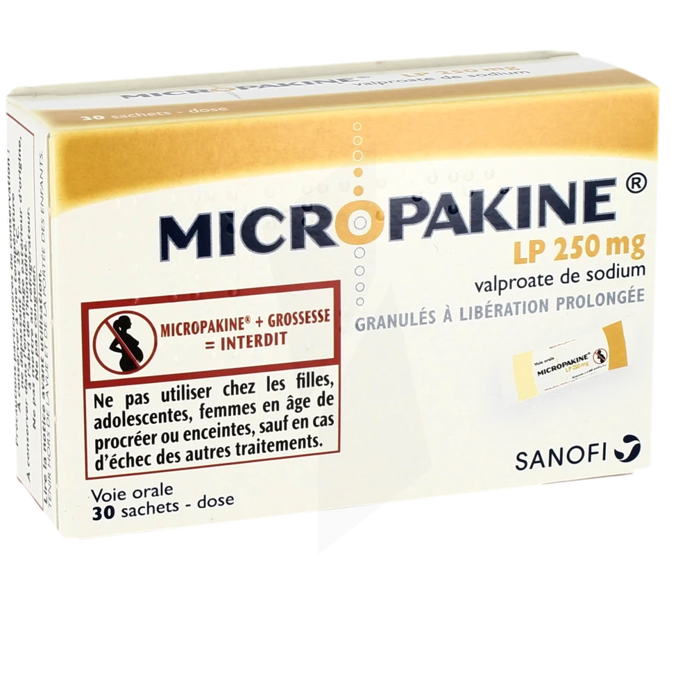 Micropakine L.p. 250 Mg, Granulés à Libération Prolongée En Sachet-dose