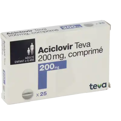 Aciclovir Teva 200 Mg, Comprimé à TOULOUSE