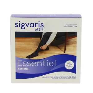 Sigvaris Essentiel Coton Chaussettes  Homme Classe 2 Marine Medium Normal