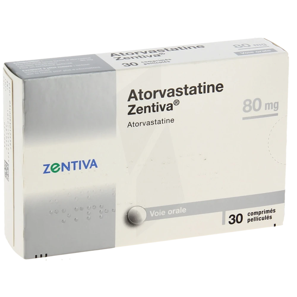 Atorvastatine Zentiva 80 Mg, Comprimé Pelliculé