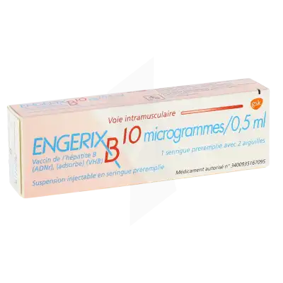 Engerix B 10 Microgrammes/0,5 Ml, Suspension Injectable En Seringue Préremplie. Vaccin De L'hépatite B (adnr), (adsorbé) (vhb) à MONTEREAU-FAULT-YONNE