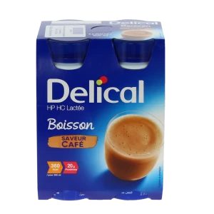 Delical Boisson Hp Hc Lactée Nutriment Café 4 Bouteilles/200ml