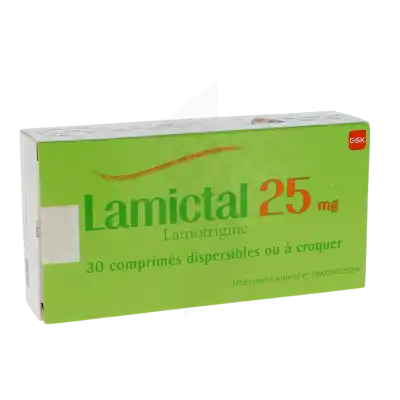 LAMICTAL 25 mg, comprimé dispersible ou à croquer