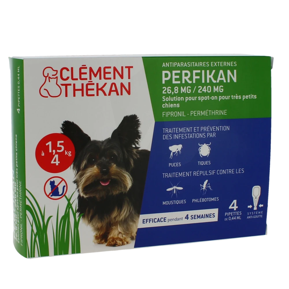 Perfikan 26,8 Mg/240 Mg Solution Pour Spot-on Pour Tres Petits Chiens, Solution Pour Spot-on