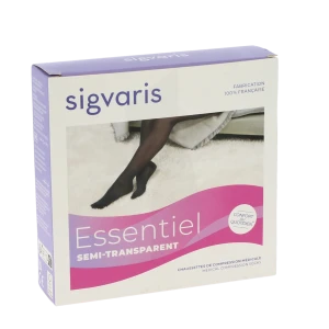 Sigvaris Essentiel Diaphane Semi-transparent Chaussette Classe 2 Femme Noir Long Xl