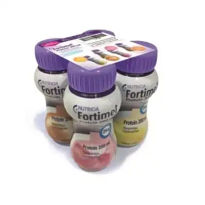Fortimel Protein Nutriment Multi Saveurs Caramel/vanille/fraise/mangue 4 Bouteilles/200ml à Mérignac