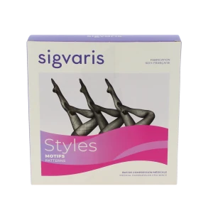 Sigvaris Styles Motifs Plumetis Bas Auto-fixants Classe 2 Femme Noir Normal S