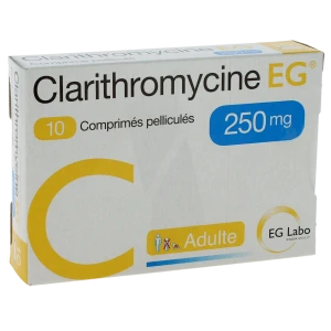 Clarithromycine Eg 250 Mg, Comprimé Pelliculé