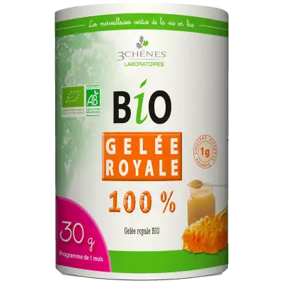 3 Chenes Bio Gelée Royale Pure Gelée Pot/30g à Propriano