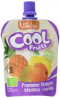 Vitabio Cool Fruits Compote Pomme Mangue Ananas Gourde/90g à Aix-les-Bains