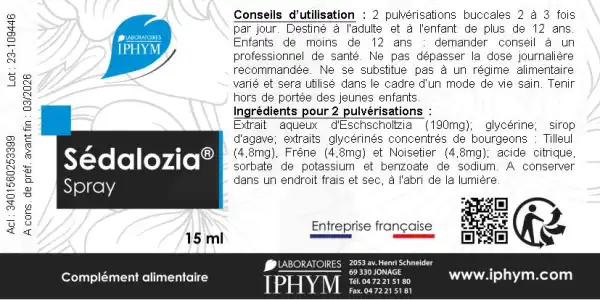 Iphym Conseil Sédalozia Spray 15ml