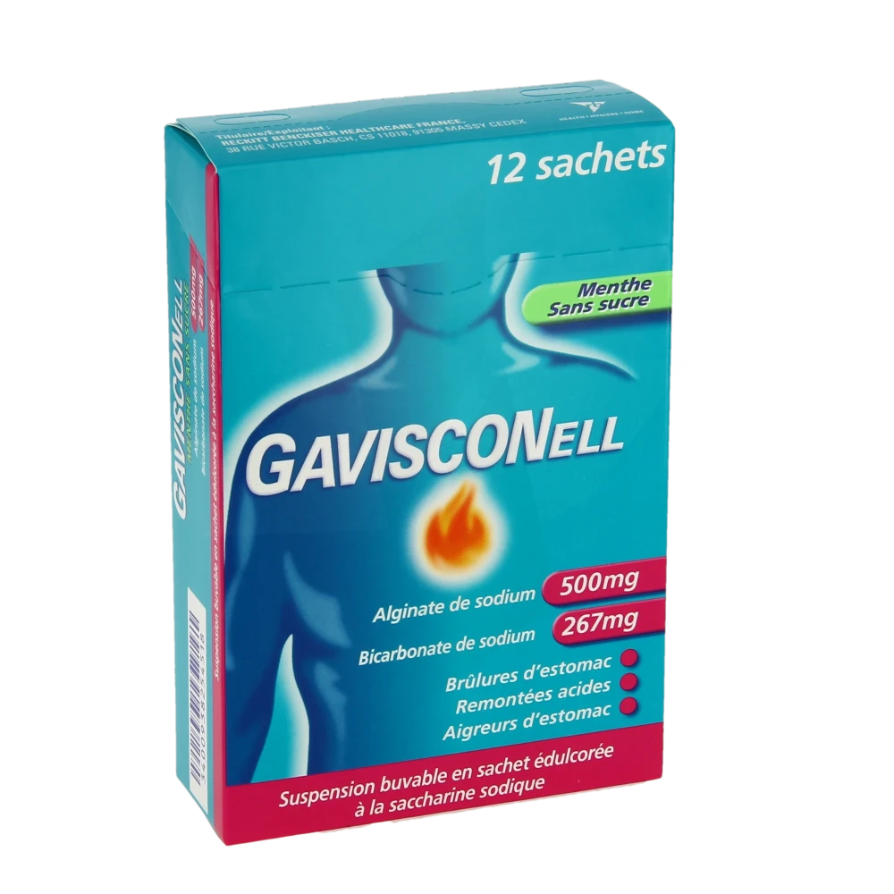 Gavisconell Suspension Buvable Sachet-dose Menthe Sans Sucre 12sach/10ml