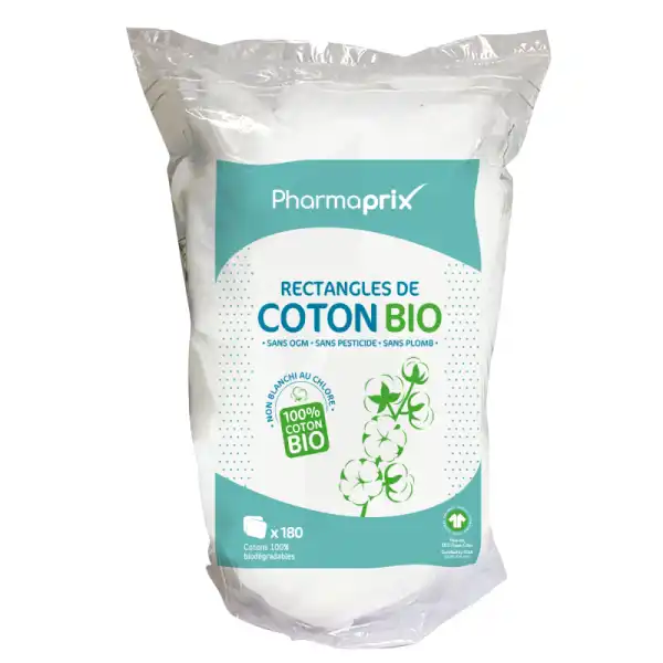 Rectangles de Coton Bio Sachet de 180