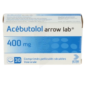 Acebutolol Arrow Lab 400 Mg, Comprimé Pelliculé Sécable
