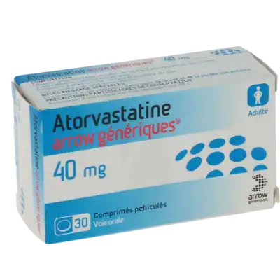 ATORVASTATINE ARROW GENERIQUES 40 mg, comprimé pelliculé