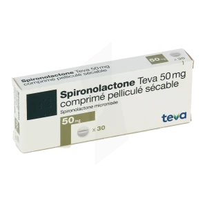 Spironolactone Teva 50 Mg, Comprimé Pelliculé Sécable