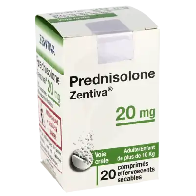 PREDNISOLONE ZENTIVA 20 mg, comprimé effervescent sécable