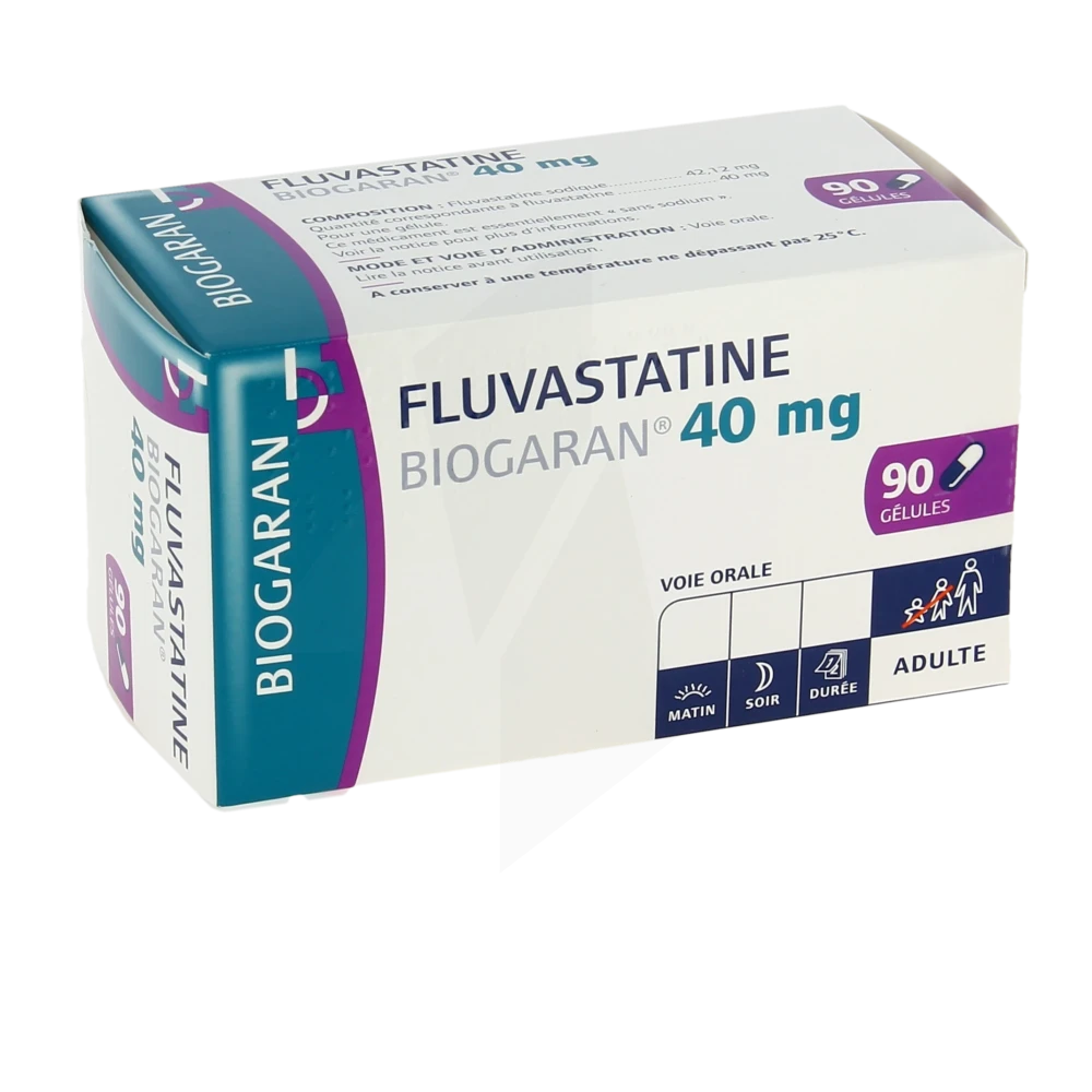 Fluvastatine Biogaran 40 Mg, Gélule