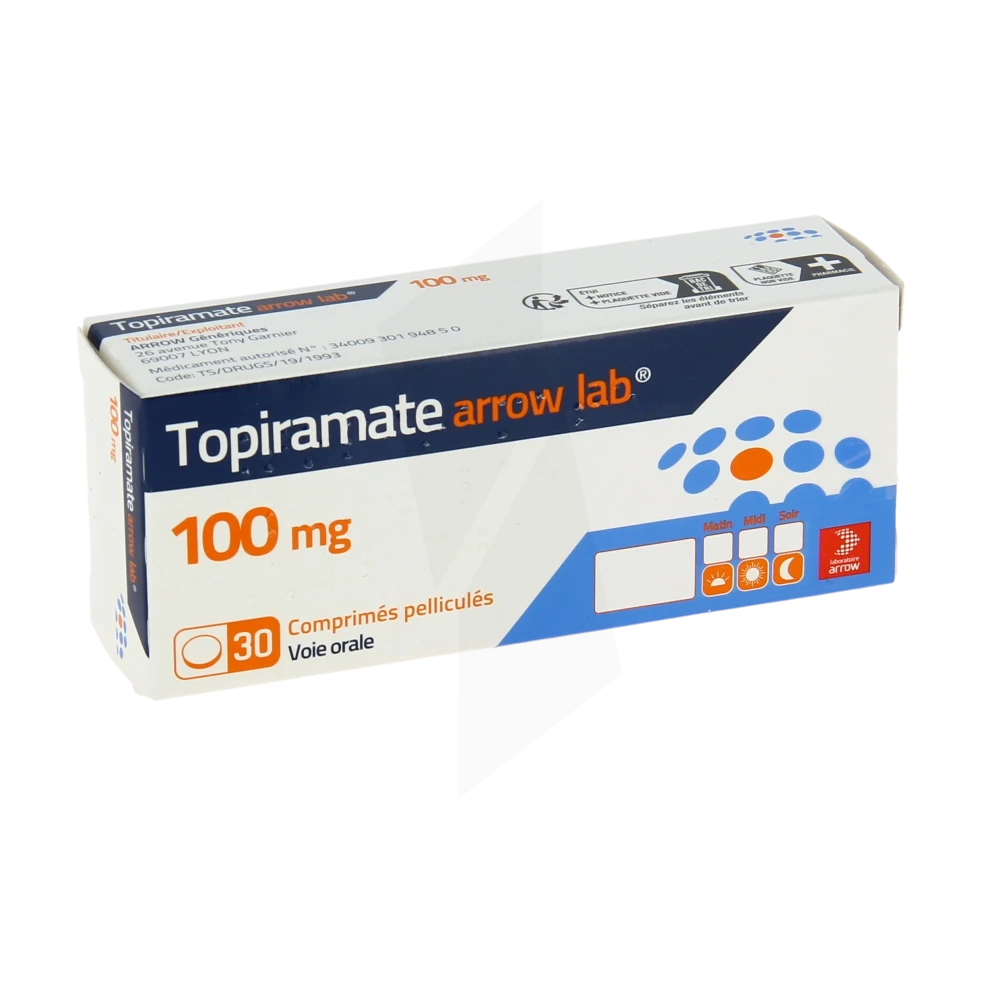 Topiramate Arrow Lab 100 Mg, Comprimé Pelliculé