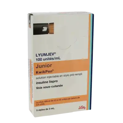 LYUMJEV 100 unités/mL, Junior KwikPen solution injectable en stylo prérempli
