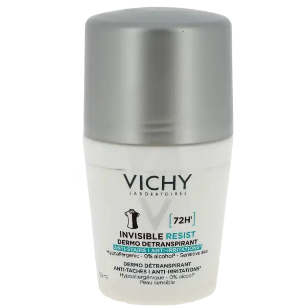 Vichy Deodorant Dermo-tolerance Dermo-détranspirant Invisible Protect 72h Anti-taches Anti-irritations Roll-on/50ml