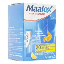MAALOX HYDROXYDE D'ALUMINIUM/HYDROXYDE DE MAGNESIUM 400 mg/400 mg Cpr à croquer maux d'estomac Fl/40