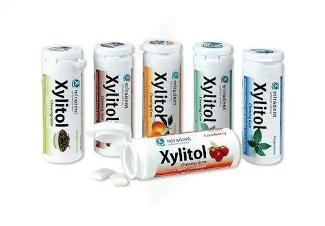 Miradent Xylitol Chew Gum Sans Sucre Menthe Poivrée