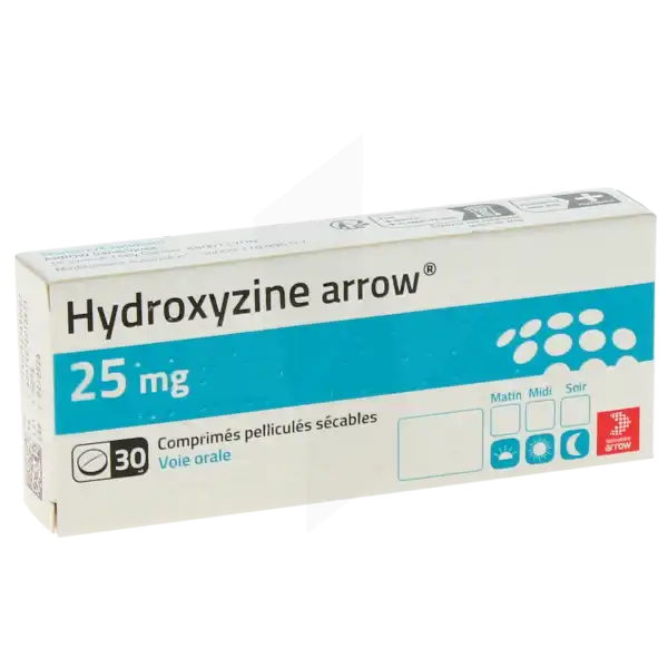 Hydroxyzine Arrow 25 Mg, Comprimé Pelliculé Sécable