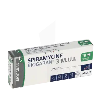 Spiramycine Biogaran 3 M.u.i., Comprimé Pelliculé à MONTEUX