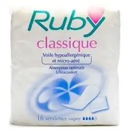 Ruby Serviette PÉriodique Sac Super Sach/16 à LA-RIVIERE-DE-CORPS