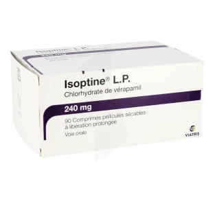 Isoptine L.p. 240 Mg, Comprimé Pelliculé Sécable à Libération Prolongée