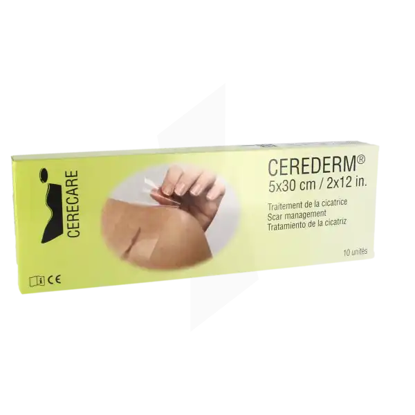 Cerederm Pansement Siliconé Cicatrice Réutilisable 5x30cm B/10