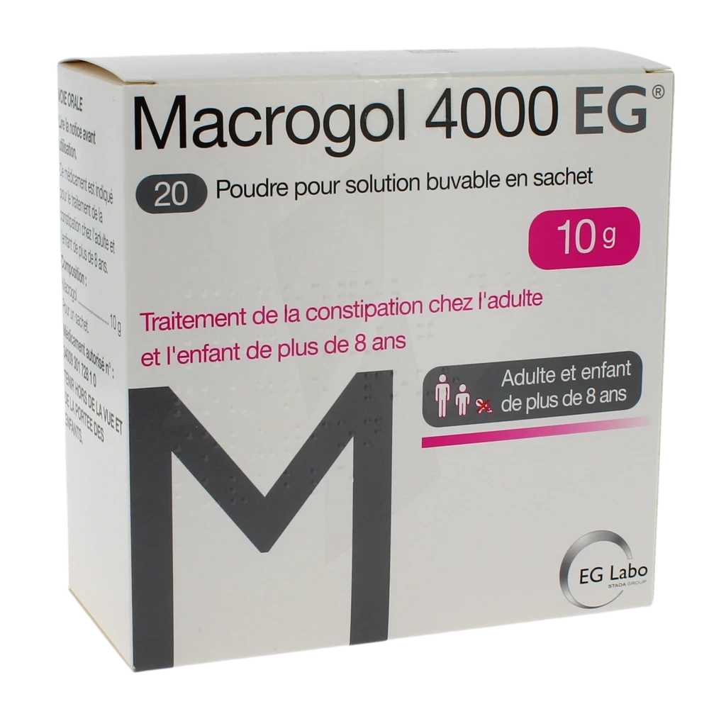 Macrogol 4000 Eg 10 G, Poudre Pour Solution Buvable En Sachet