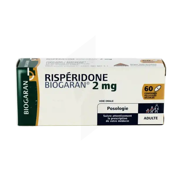Risperidone Biogaran 2 Mg, Comprimé Pelliculé Sécable